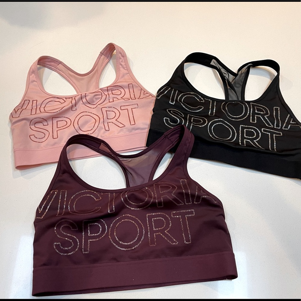 Lot of (3) VICTORIA SPORT bras. Size Mediums.